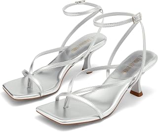 DREAM PAIRS Women's Dressy Thong Kitten Heel Sandals
