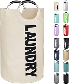Extra Large Laundry Basket, Big Laundry Hamper Bag with Handles, 130L White
