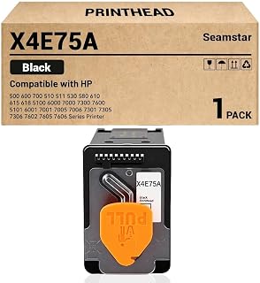 Seamstar X4E75A Black Print Head Compatible with HP Smart Tank 500 600 700 510 511 530 580 610 615 618 Series Printer 5100 6000 7000 7300 7600 5101 6001 7001 7005 7006 7301 7305 7306 7602 7605 7606