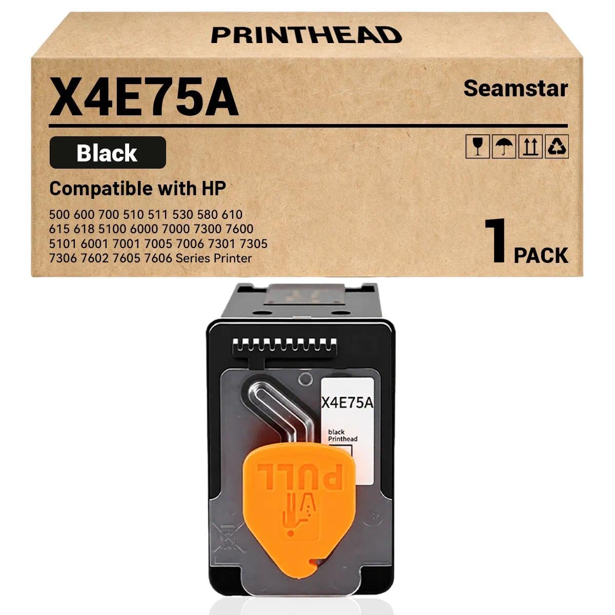 Seamstar X4E75A Black Print Head Compatible with HP Smart Tank 500 600 700 510 5