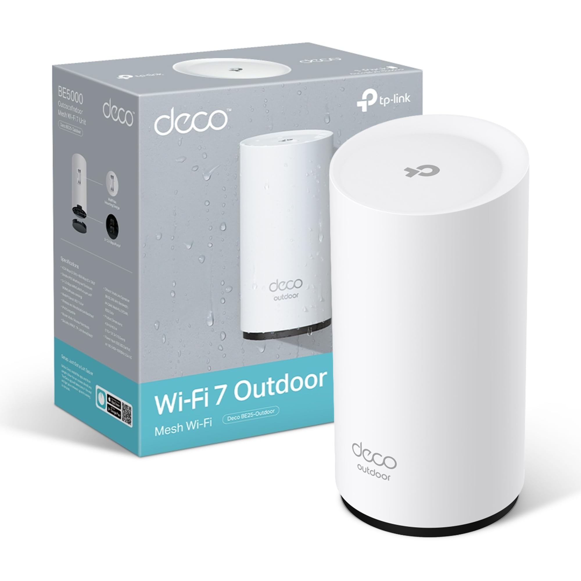 TP-Link Deco BE25-Outdoor BE3600 Outdoor WiFi Extender Booster for Deco | IP65 W