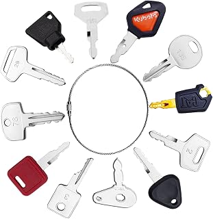 SANTUO 12PCS Construction Ignition Key Set,Universal Plant Ignition Starter Switch Spare Keys for Excavator Truck Dumper Tractor and Agricultural Dozer Roller Bulldozer Truck-Digger-Tractor