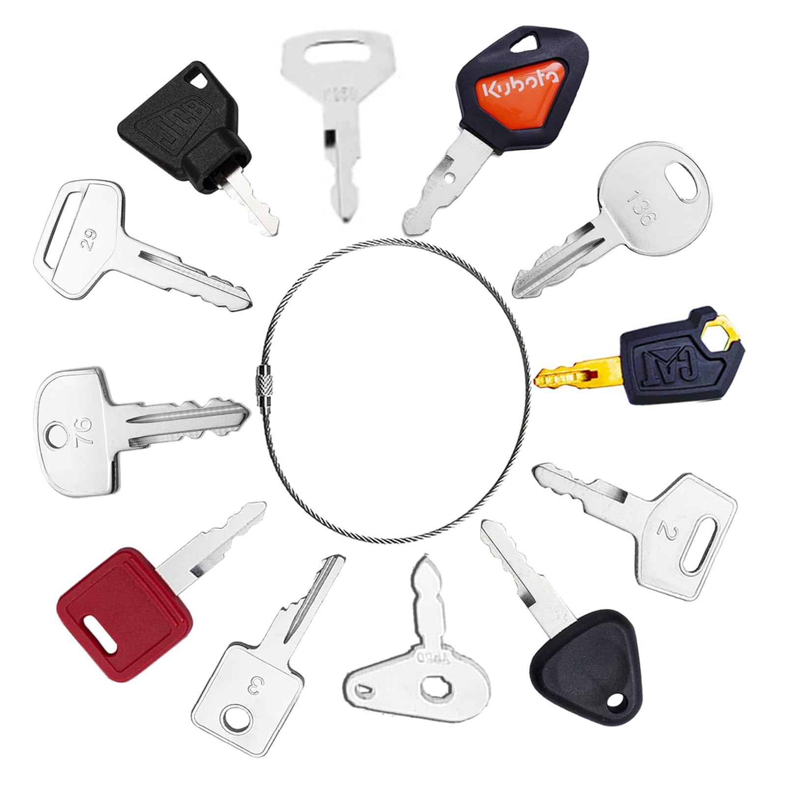 SANTUO 12PCS Construction Ignition Key Set,Universal Plant Ignition Starter Swit