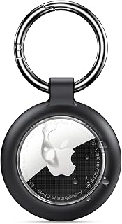 Inesore Holder for AirTag 1st/2nd Gen, 1 Pack | Carbon Fibre Texture Design, Waterproof Keychain Case for AirTag, Scratch-Resistant, Pet Collar, Luggage Tag, Black