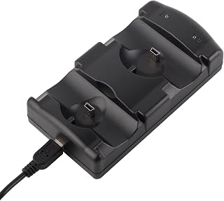 VSEER PS3 Controller Charging Dock Charging Station 2 in 1 with LED Light Indicator Compatible for Original PS3/MOVE Controller, Black