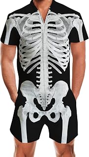 RAISEVERN mens romper zipper short sleeve mens romper