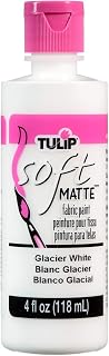 Tulip Soft Fabric Paint, Washable, Stays Soft and Flexible, Permanent Paint, for Light and Dark Fabrics, 4 fl oz, Glacier White