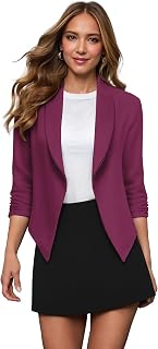 Hybrid & Company Ruched Sleeve Blazer