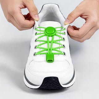 Elastic Shoelaces Set for Sneakers, No Tie Shoelaces with Spring Lock and End Clips, Stretch Fit Replacement Shoelace Kit