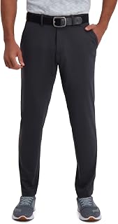 Haggar Men's Active Series Tech Slim Fit Flat Front Supreme Flex Waistband Pant