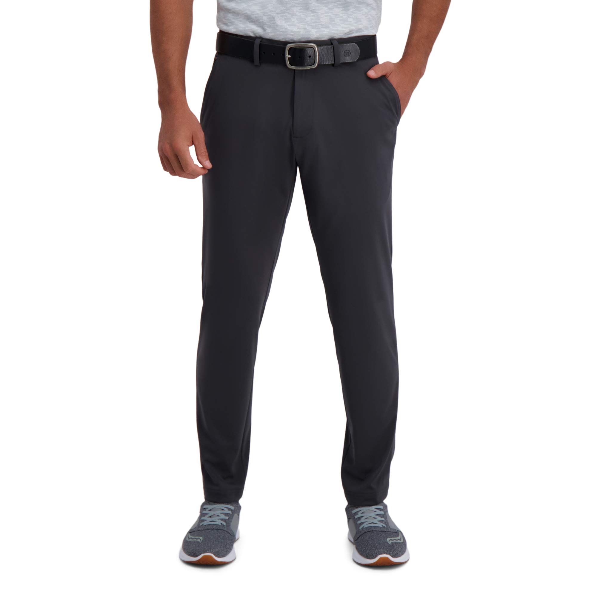 Haggar Men's Active Series Tech Slim Fit Flat Front Supreme Flex Waistband Pant