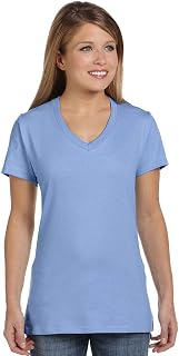 Hanes T V-Neck T-Shirt, Cotton Short Sleeve Tee For Women, Plus, 1 Or 2-Pack T-Shirt Women (Pack of 2)