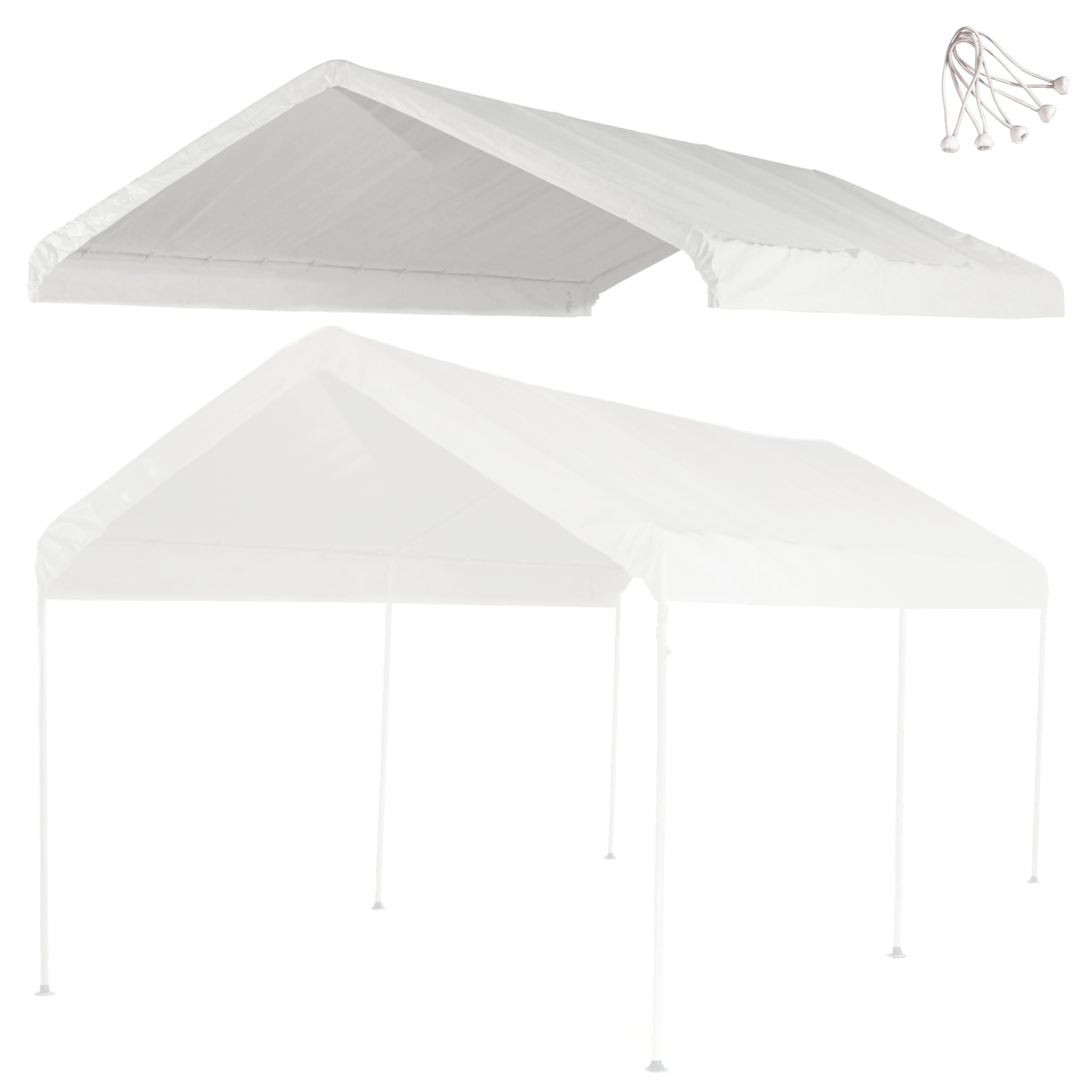 10x20 ft Carport Replacement Canopy Cover - Heavy-Duty Waterproof Tarp with UV P