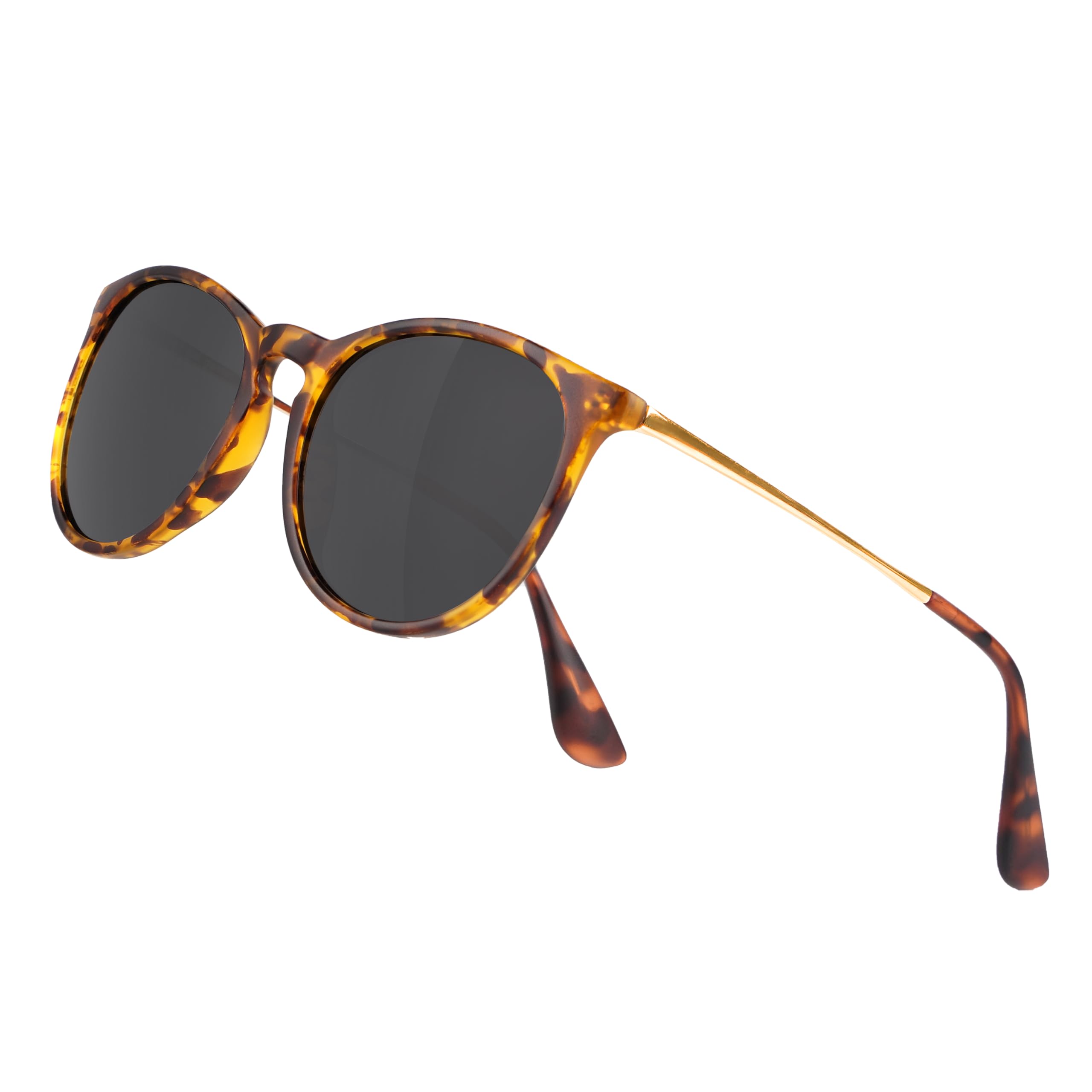 Classic Retro Round Polarized Sunglasses, TAC Mirror Lens Trendy Designer Style 