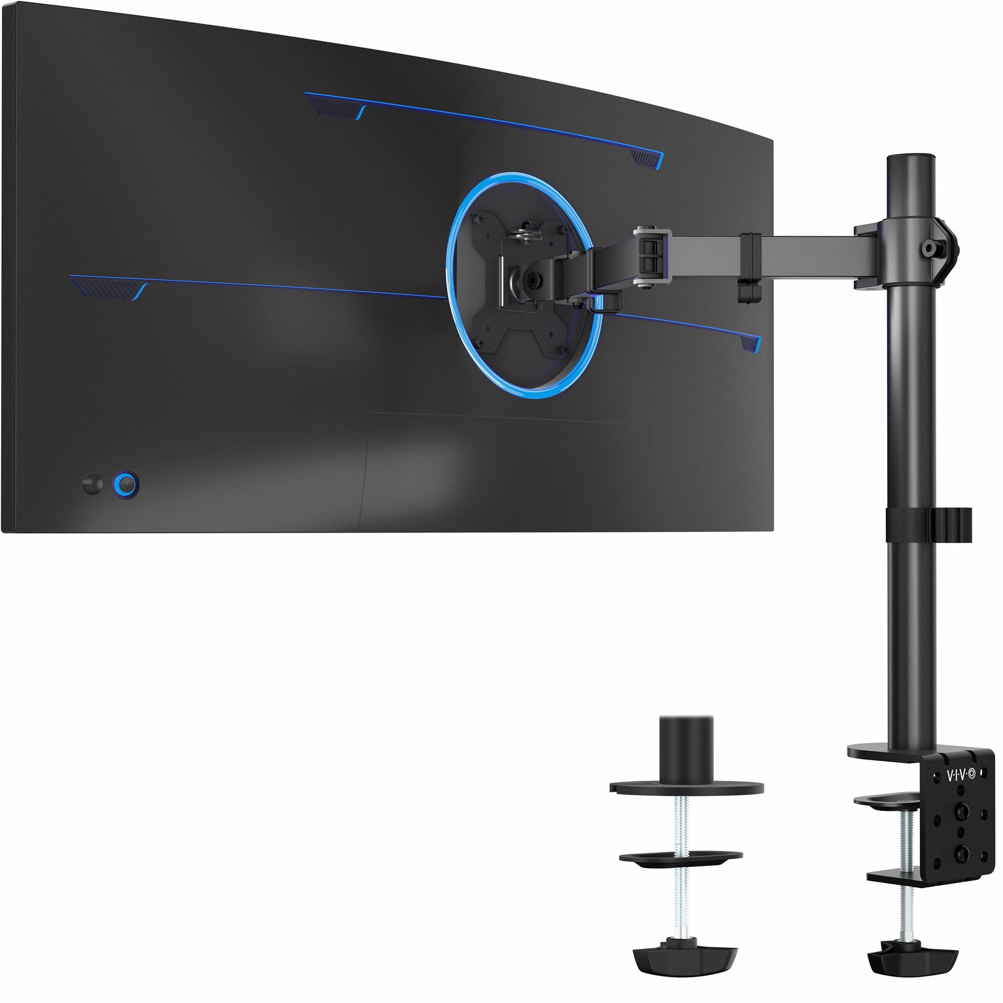 VIVO Single Monitor Arm Desk Mount, Holds Screens up to 32 inch Regular and 38 i