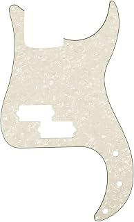 Musiclily Pro 13 Hole P Bass Pickguard 4Ply Aged White Pearl | for Fender American/ Mexican Standard Precision Bass