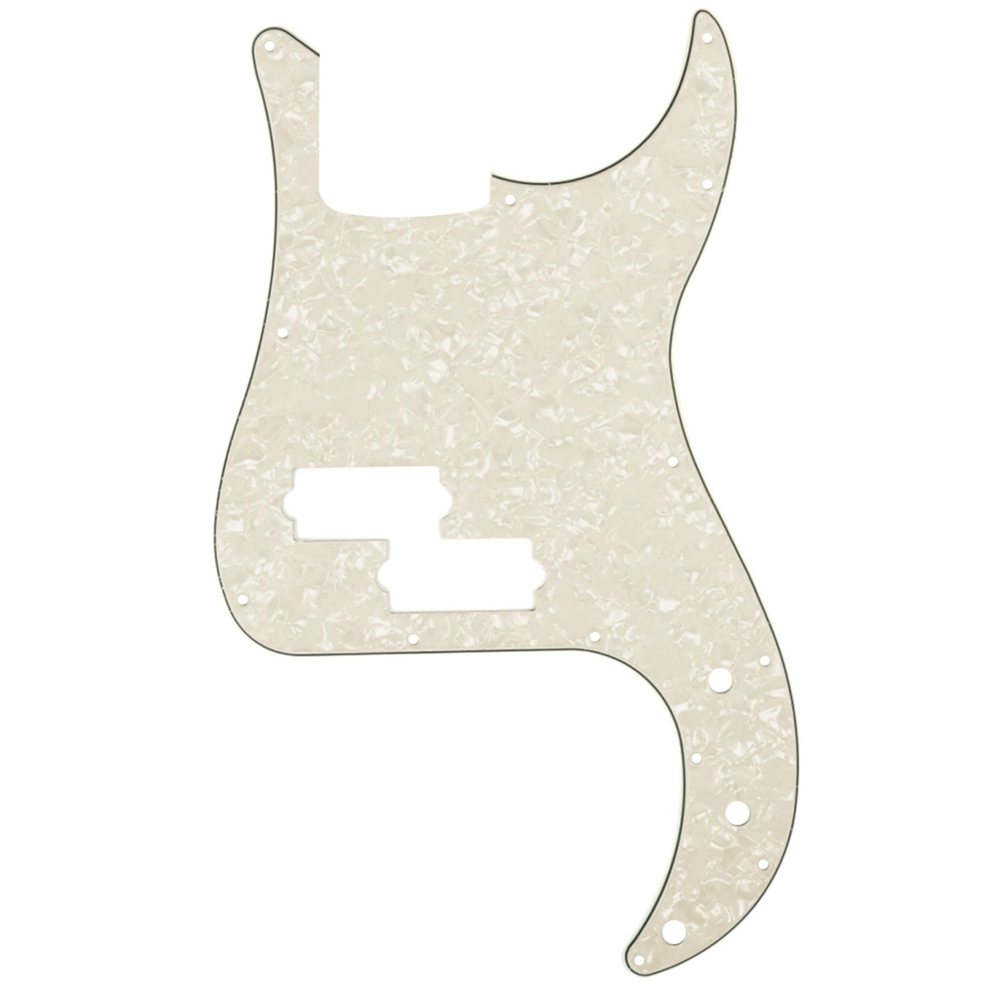 Musiclily Pro 13 Hole P Bass Pickguard 4Ply Aged White Pearl | for Fender Americ