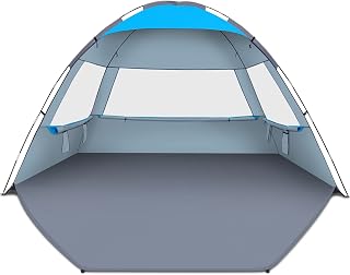 Gorich Beach Tent Sun Shelter for 3/4/6/8/10 Person with UPF 50＋ UV Protection, Lightweight & Easy Setup Beach Shade Canopy, Portable Beach Shade Tent Beach Cabana