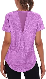 Jlowesun Women's Gym Tops T-Shirt Sports Sports, Short Sleeve Summer Quick Dry Long Laws Athletic Yoga Loose Plus Size for the Gym T-Shirt