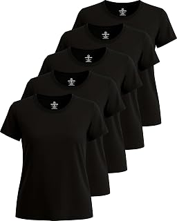 Real Essentials Women's Casual T-Shirt (Pack of 5)