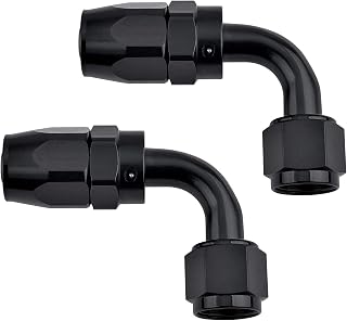 EVIL ENERGY 2PCS 6AN 90 Degree Hose End Fitting for CPE Braided Fuel Hose | 6061-T6 Aluminum Alloy, 90° Swivel Fittings