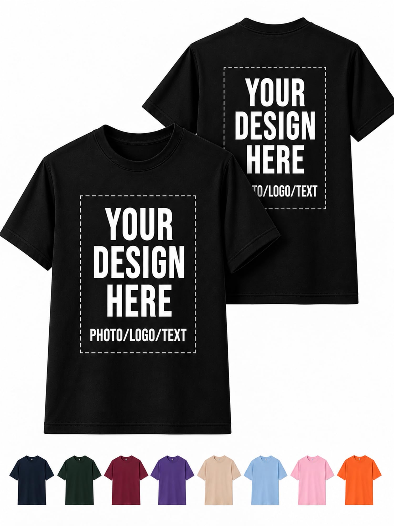 Bestheamize Custom T Shirt with Front Back, Personalized Shirt with Photo Text D