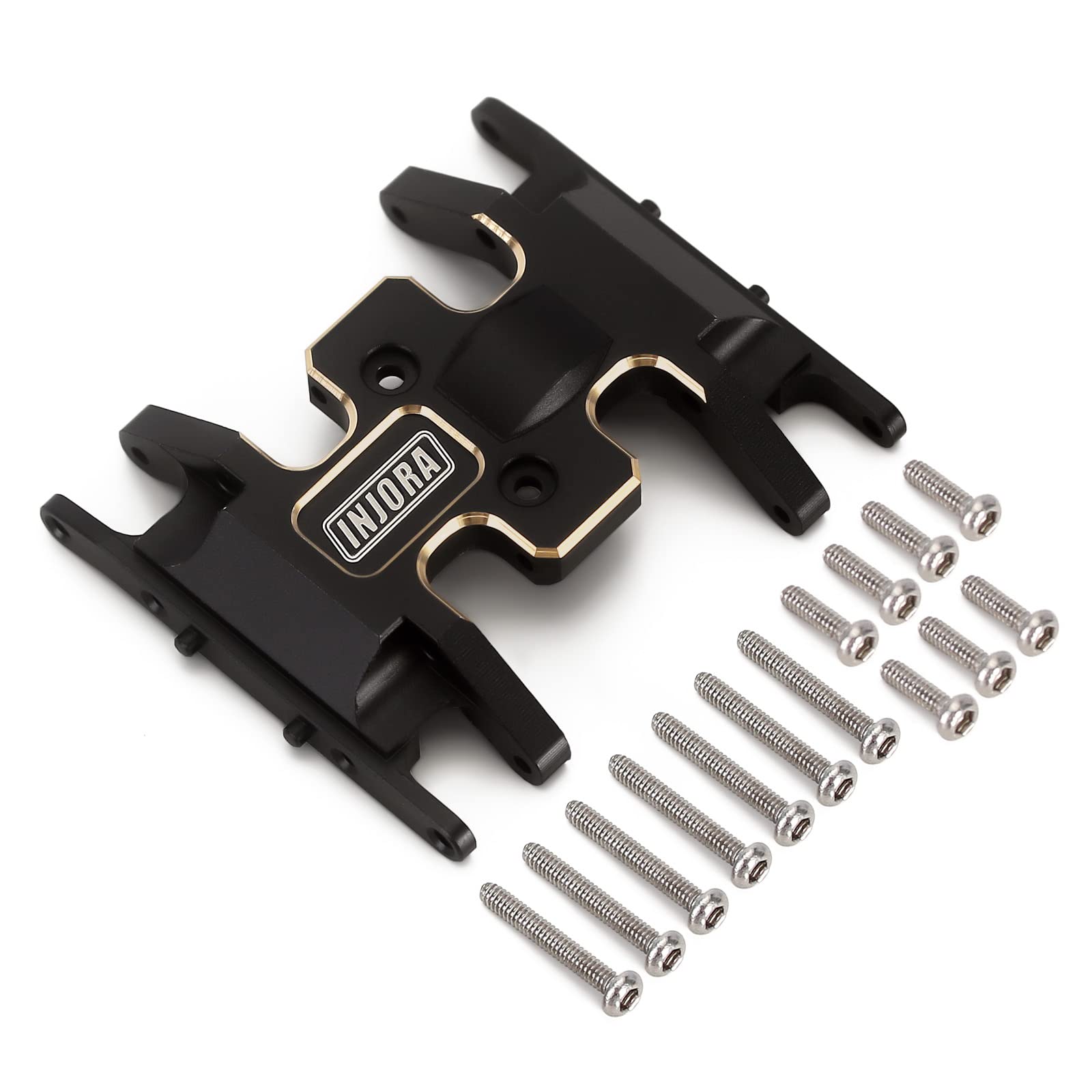 INJORA Heavy Black Coating Brass Skid Plate for Axial SCX24