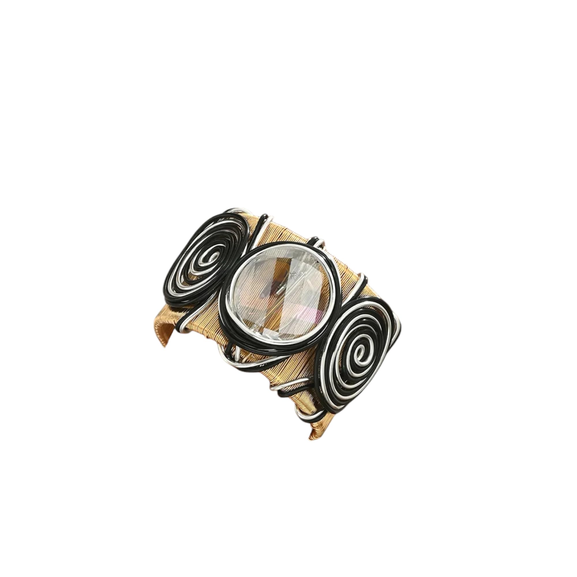 Marea Brava Open Adjustable Bangle for Women - African Boho Style with Wrapped W