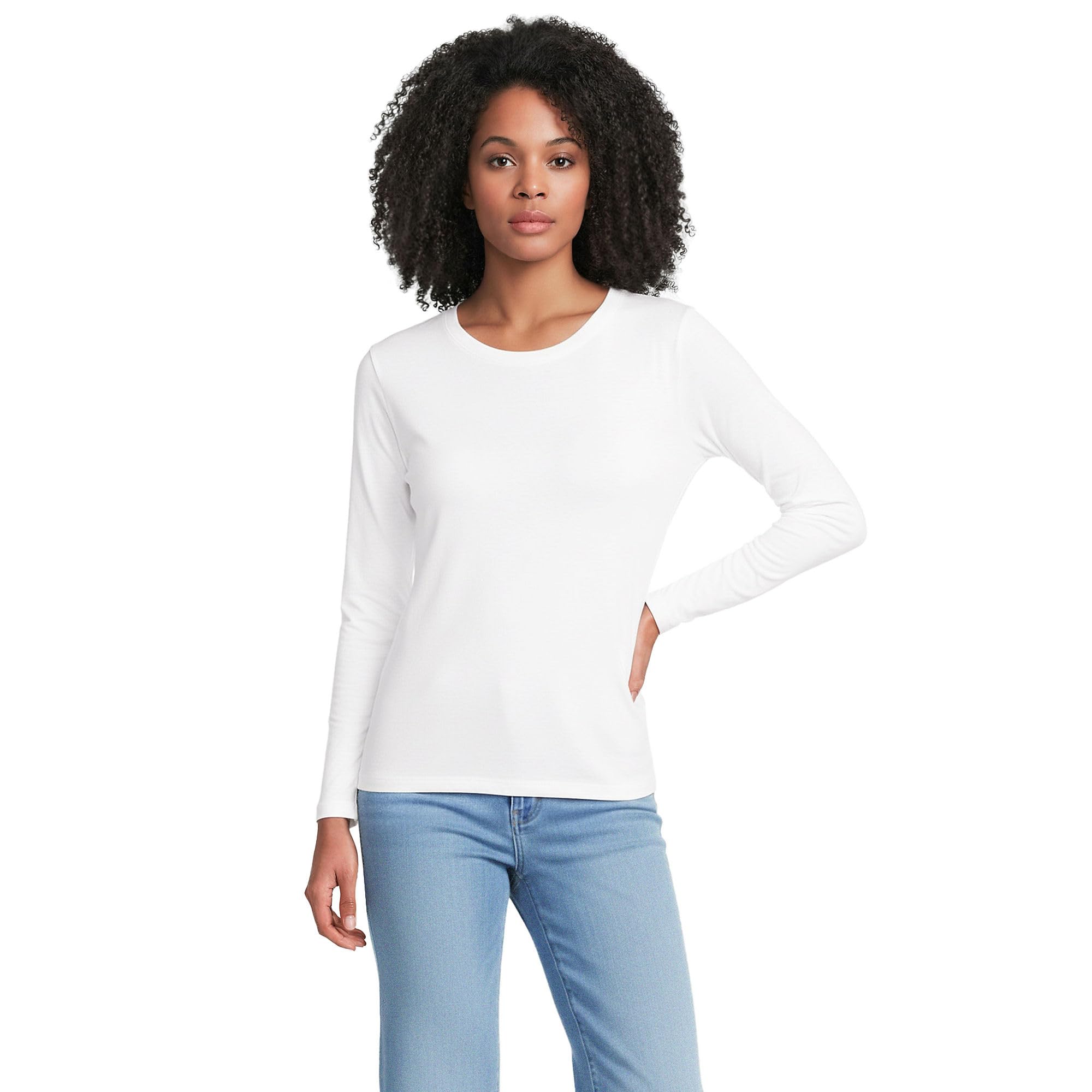Lands' End Women's Supima Cotton Long Sleeve Crew Neck T-Shirt