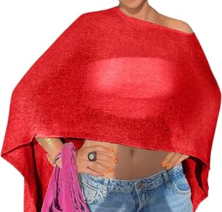Women Poncho Shawl Top Beach Cover Up 3XS-6XL