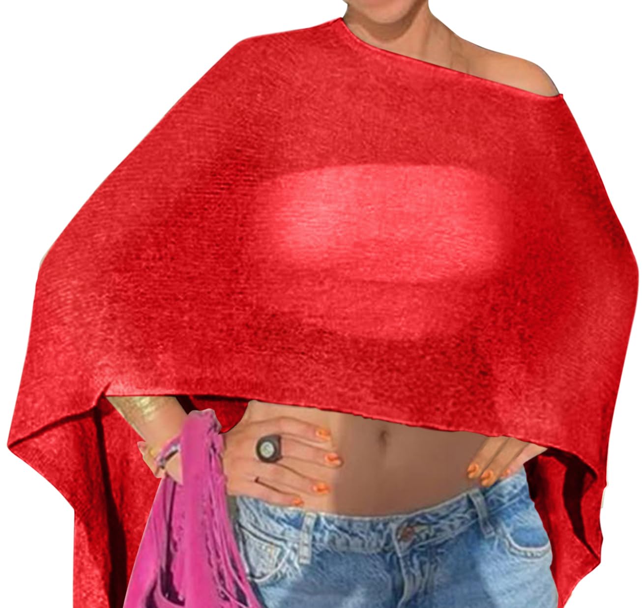 Women Poncho Shawl Top Beach Cover Up 3XS-6XL