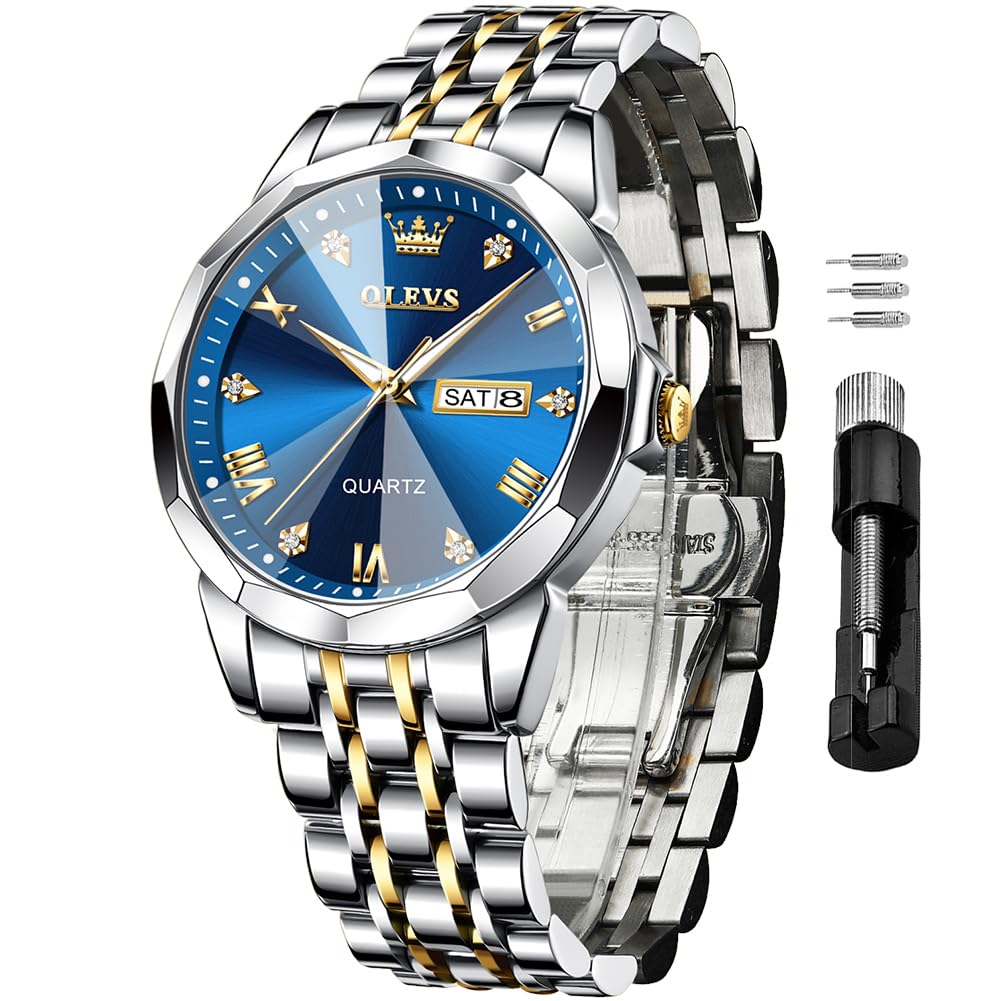 OLEVS Watches for Men Business Dress Large Face Calendar Male Wristwatch