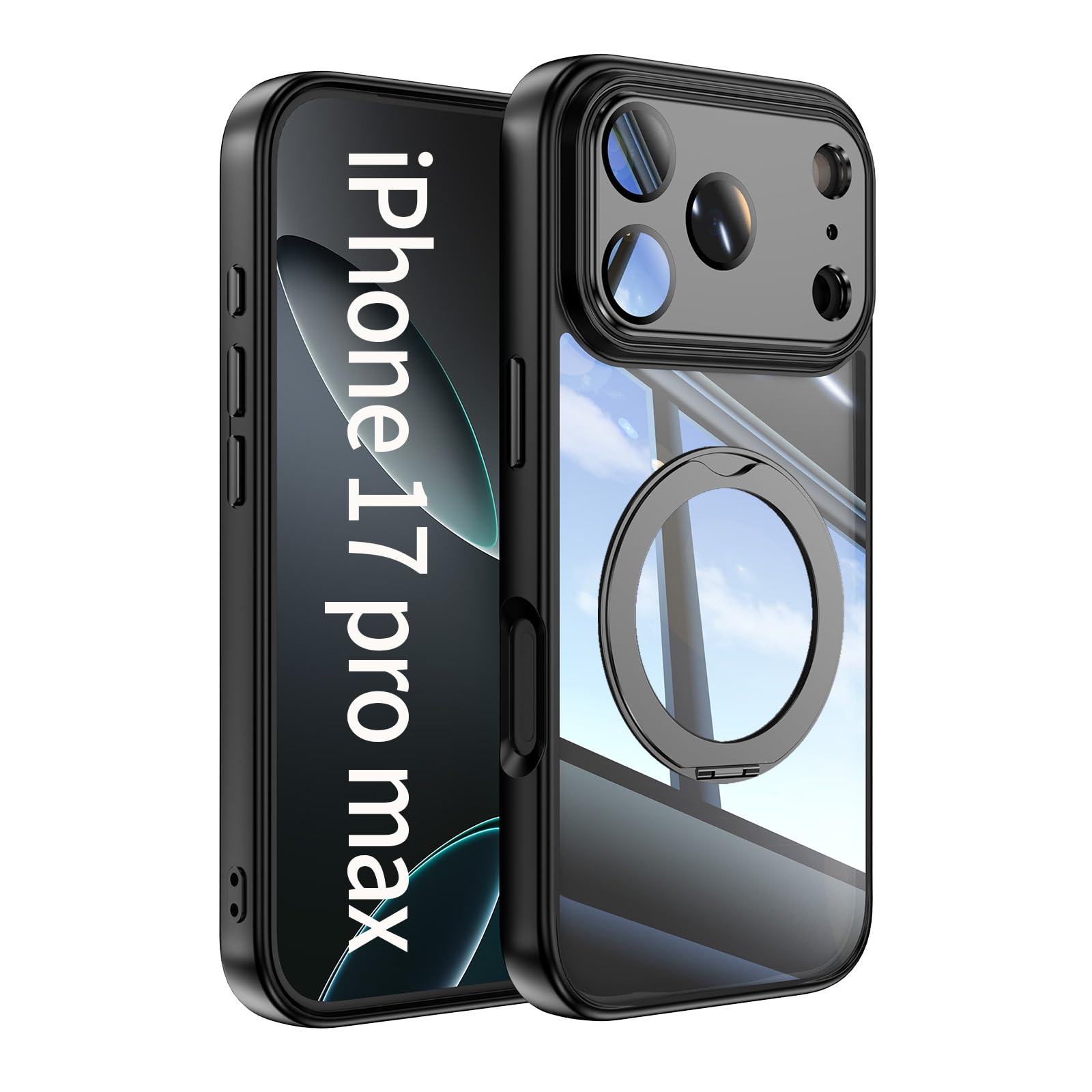 【360° Spin Magnetic Stand】 Case for iPhone 17 Pro Max【Fit for MagSafe】 Cover wit