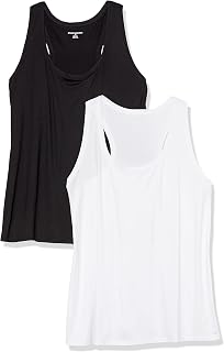 Amazon Essentials Women's Active Quick-Dry Tech-Stretch Sport Racerback Scoop-Neck Gym Vest Top, Multipack