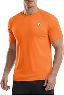 PINSPARK Camisetas de manga corta para hombre, con protección UPF 50+, ligeras, de secado rápido, absorben la humedad, refrescantes, informales, cuello redondo, básicas