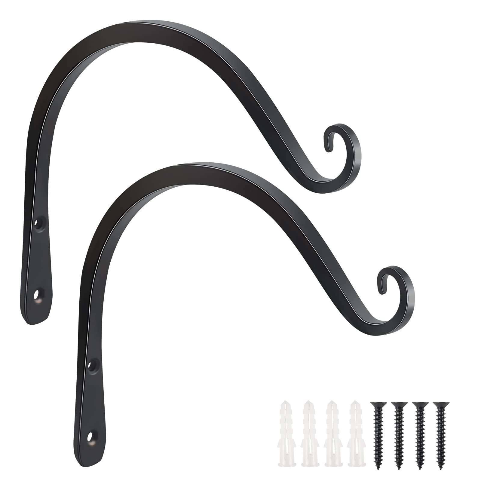 FEED GARDEN Heavy Duty Plant Hooks - 2 Pack 8 Inch Wall Mounted Hanging Brackets