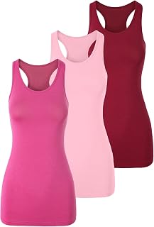 TAIPOVE Long Tank Tops for Women Cotton Layering Racerback Extra Long Camisole Activewear 3packs
