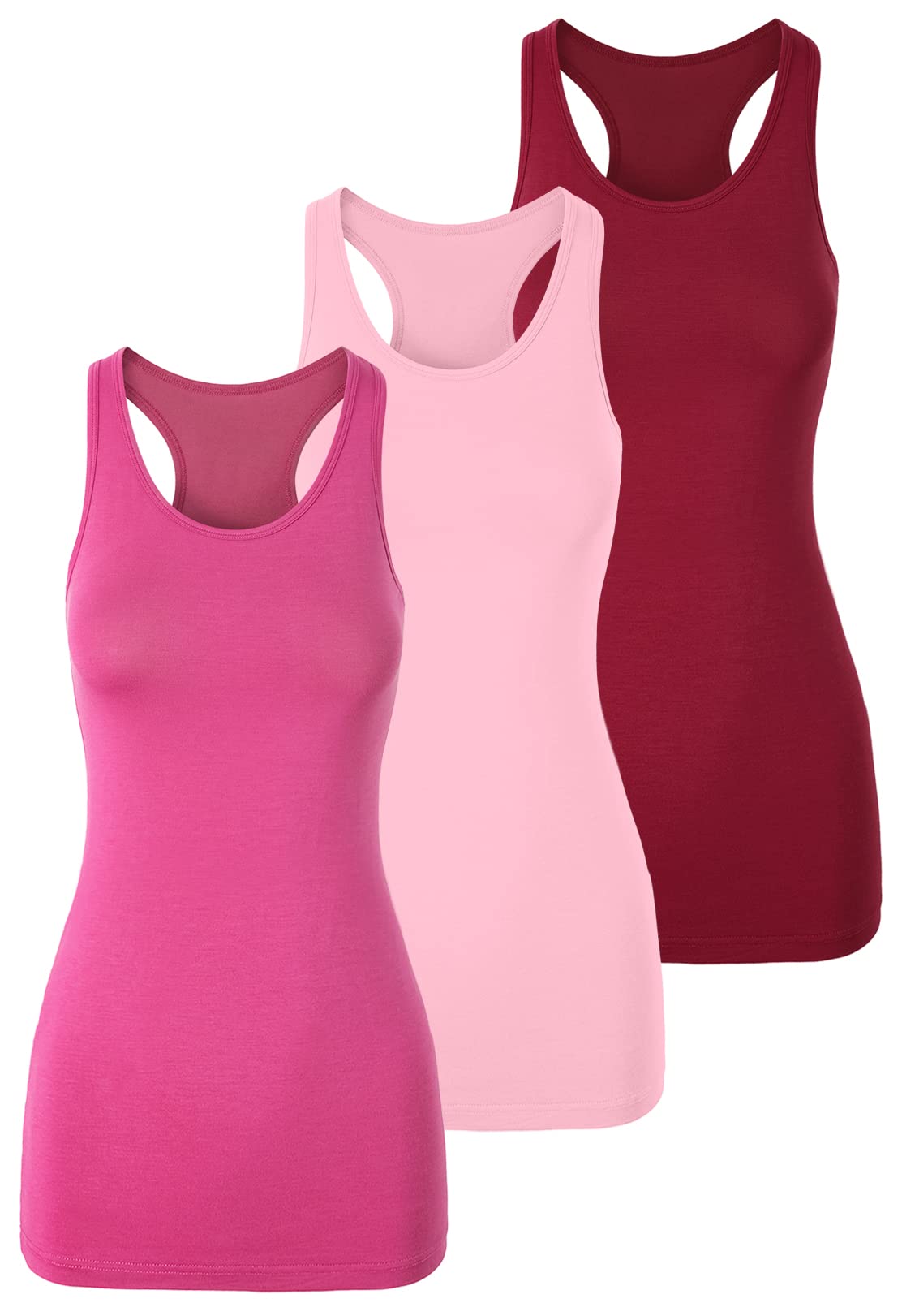 TAIPOVE Long Tank Tops for Women Cotton Layering Racerback Extra Long Camisole A