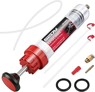 200CC Automotive Fluid Extractor Syringe Pump with Long Hose and Extension Tubes, Oil Extractor Fluid Pump Oil Evacuator and Dispenser Pump for Engine Oil, ATF, Coolant, Brake &amp; Power Steering Fluids