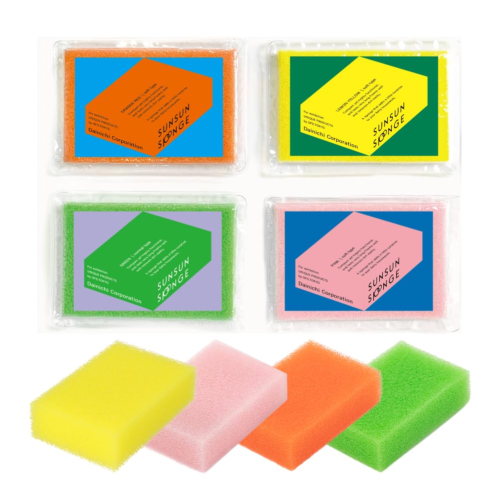 SunSun Sponge Kitchen Sponges, Made in Japan All Surface Scratch-Free Odor Resis