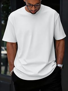 Men's basic lightweight crew neck T-shirt for spring, summer, daily wear, fashion