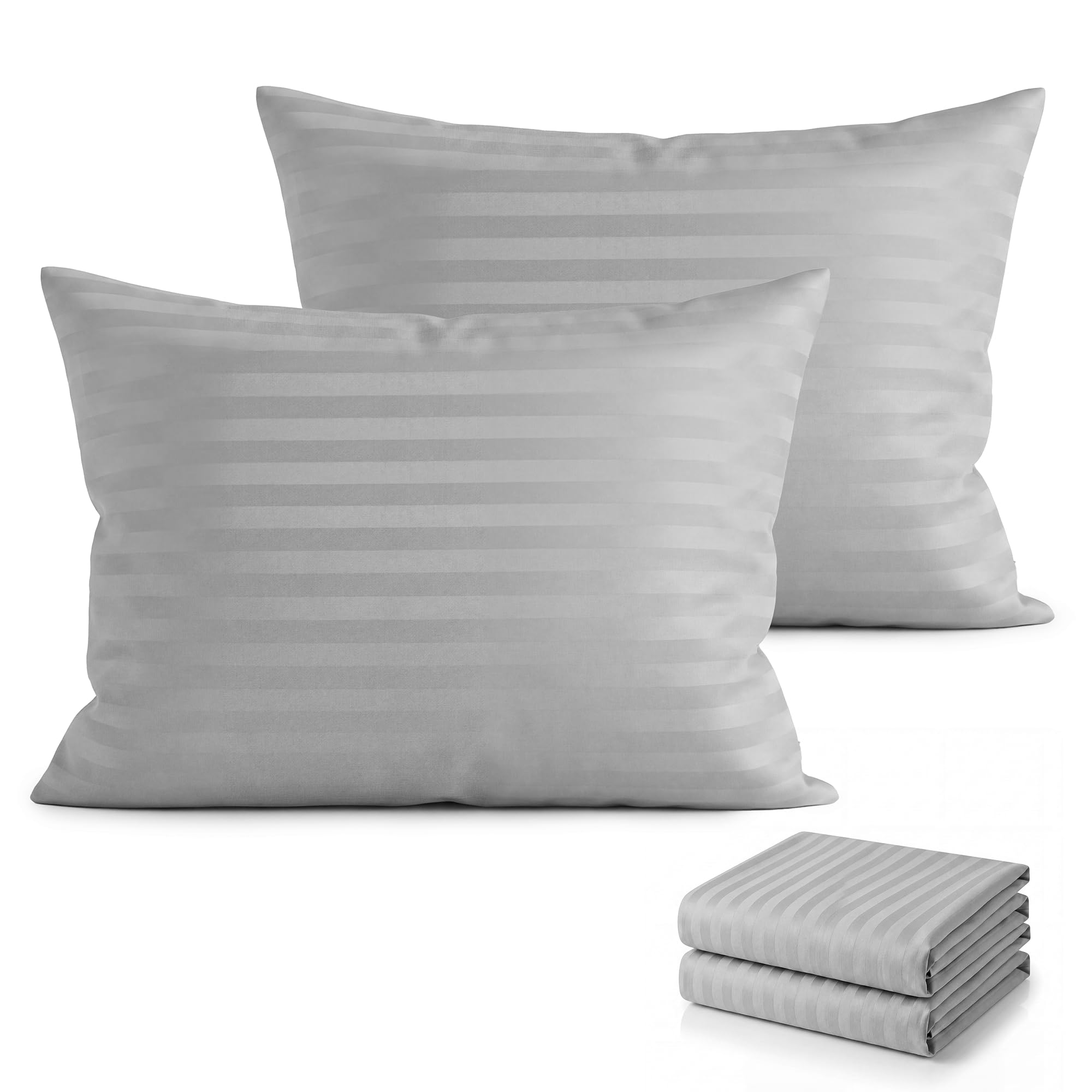 FAUNNA 600TC 100% Cotton Pillow Protectors, Standard Size (20x26), 6 Pack