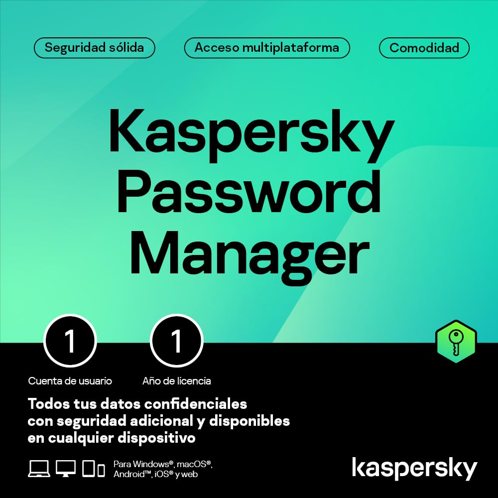 Kaspersky Password Manager | Sin límite de dispositivos | 1 Año | Windows/Mac/An