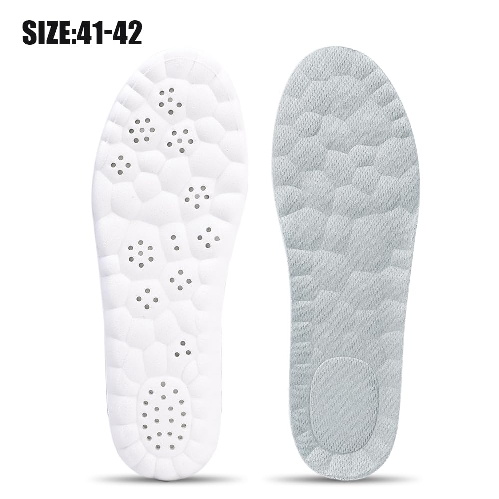 Sports Insoles 4D Cloud Shock Absorb Breathable Shoes Pad (EU 41-42)