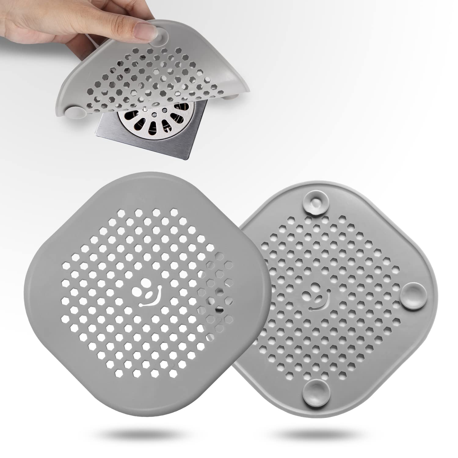 2 Pack Drain Hair Catcher Silicone Bathroom Accessories Shower Drain Protector S