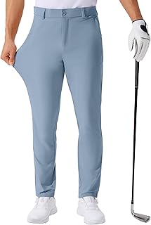 QPNGRP Men's Golf Pants 30"/32"/34" Inseam Lightweight Stretch Work Dress Pants