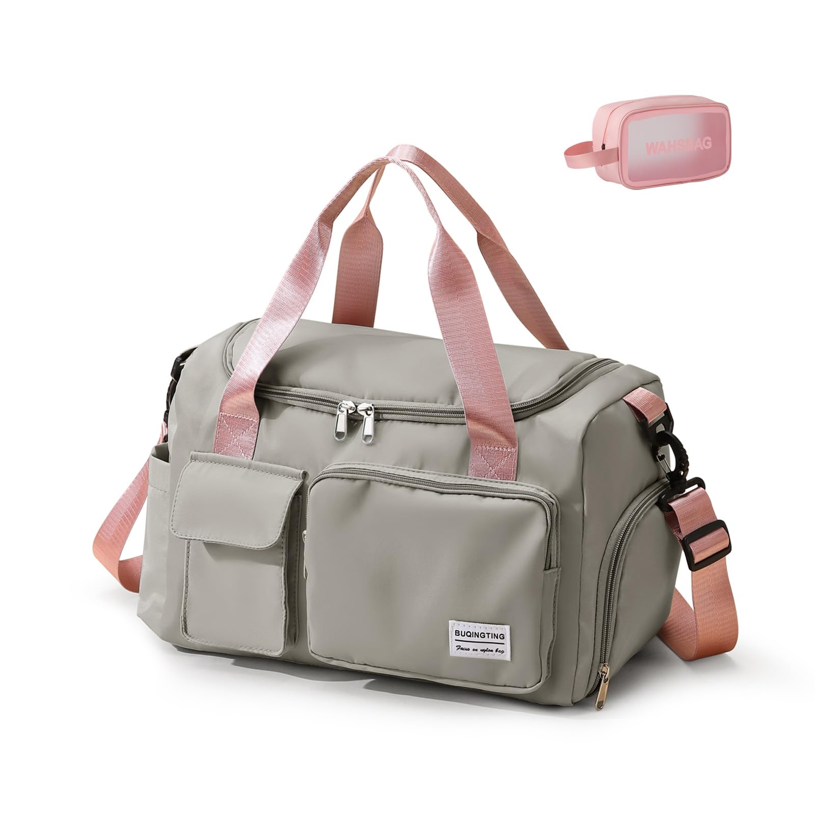 Women's Sports Bag with Shoe Compartment, 03#grey, Gym Bag and Toiletry Bag, Gym