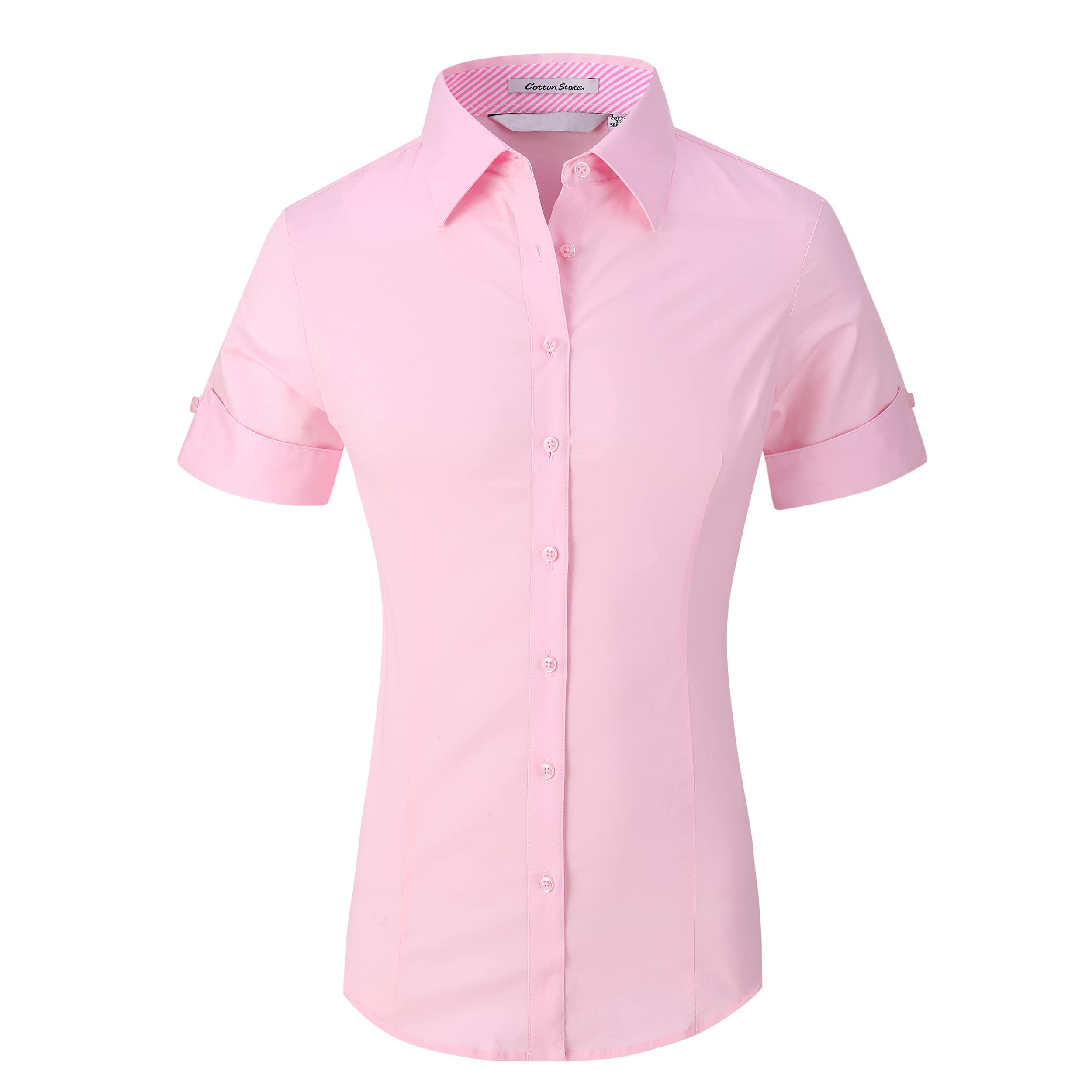 Alex Vando Womens Dress Shirts Regular Fit Long Sleeve Stretch Work Shirt