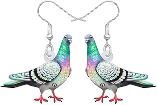 Acrylic Colorful Pigeon Earrings Dangle Fashion Animal Bird Jewelry for Women Charm Dove Gift