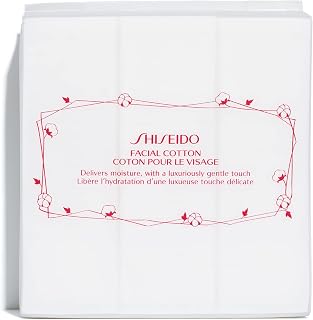 Shiseido Facial Cotton Pads - Includes 165 Squares - for Softener Application &amp; Makeup Removal - 100% Natural, Super Soft